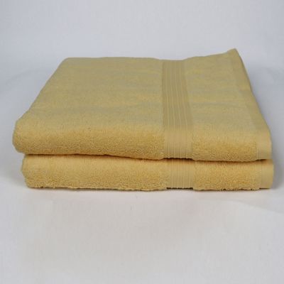  Cotton Home Bath Towel 2pc Set,70x140cm,100%Cotton,Gold 