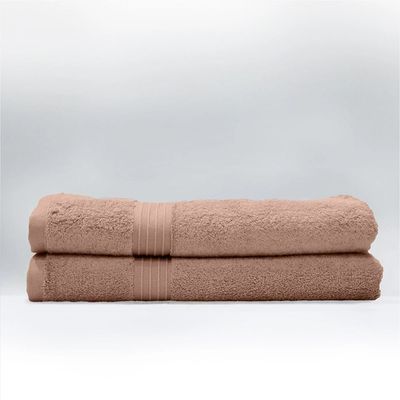  Cotton Home Bath Towel 2pc Set,70x140cm,100%Cotton Beige 