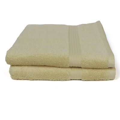  Cotton Home Bath Towel 2pc Set,70x140cm,100%Cotton Cream 