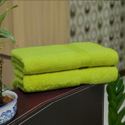  Cotton Home Bath Towel 2pc Set,70x140cm,100%Cotton Kiwi Green