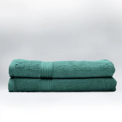  Cotton Home Bath Towel 2pc Set,70x140cm,100%Cotton Dark Mint 