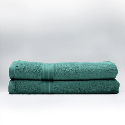  Cotton Home Bath Towel 2pc Set,70x140cm,100%Cotton Dark Mint 