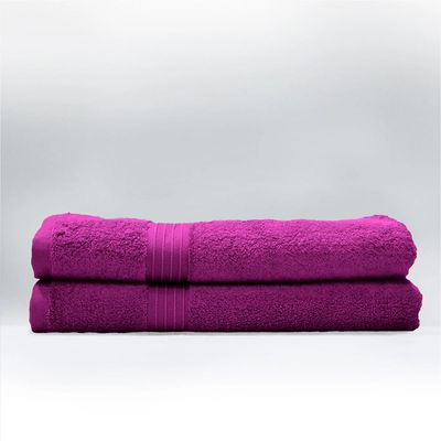  Cotton Home Bath Towel 2pc Set,70x140cm,100%Cotton Purple