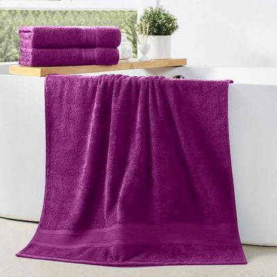  Cotton Home Bath Towel 2pc Set,70x140cm,100%Cotton Purple