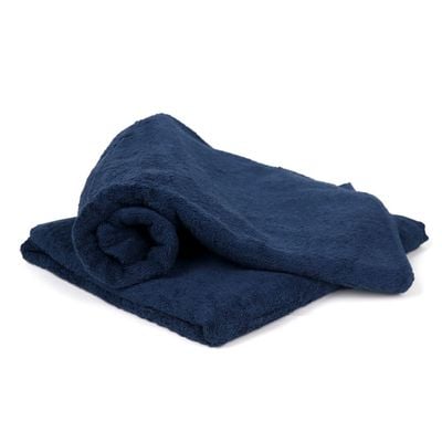  Cotton Home Bath Towel 2pc Set,70x140cm,100%Cotton Navy Blue 