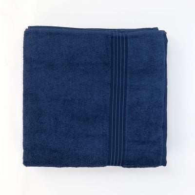  Cotton Home Bath Towel 2pc Set,70x140cm,100%Cotton Navy Blue 