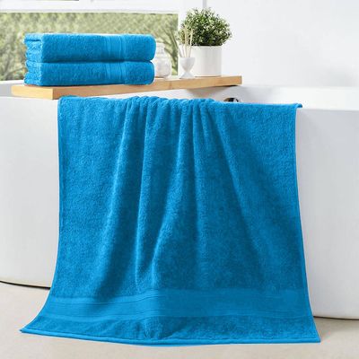 Cotton Home Bath Towel 2pc Set,70x140cm,100%Cotton T.Blue 