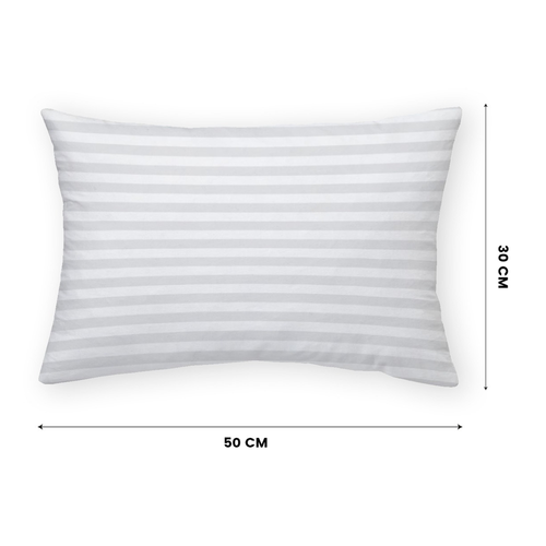 Cotton Home Filled Cushion-1pc,30x50,1cm Stripe, Cotton ,White 