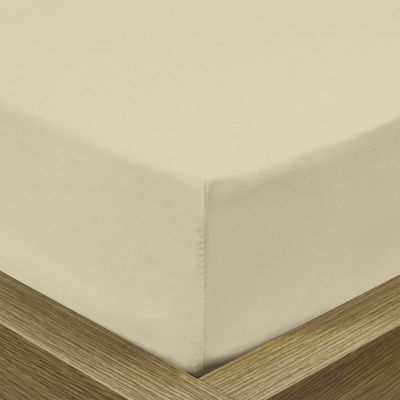 Cotton Home 3 Piece Fitted Sheet Set Super Soft Beige Single Size 90X200+20cm with 2 Pillow case