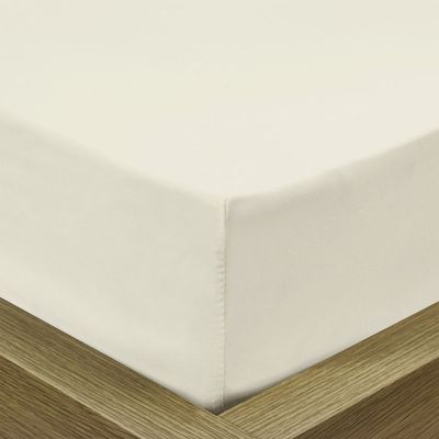 Cotton Home 3 Piece Fitted Sheet Set Super Soft Ivory Single Size 90X200+20cm with 2 Pillow case