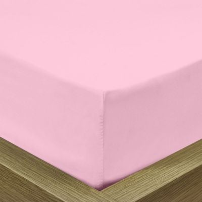 Cotton Home 3 Piece Fitted Sheet Set Super Soft Pink Double Size 120X200+25cm with 2 Pillow case