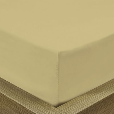 3 Piece Fitted Sheet Set Super Soft Mustard Queen Size 160X200+30 cmwith 2 Pillow case