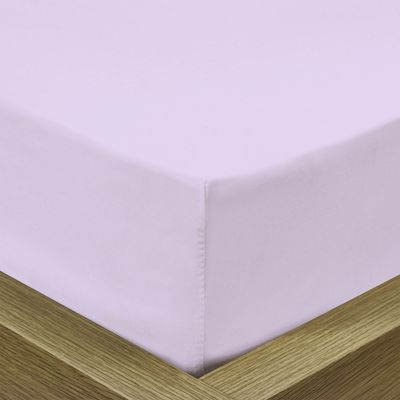 Cotton Home 3 Piece Fitted Sheet Set Super Soft Light Purple Queen Size 160X200+30 cmwith 2 Pillow case