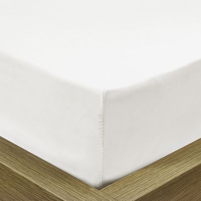 3 Piece Fitted Sheet Set Super Soft White Queen Size 160X200+30 cmwith 2 Pillow case