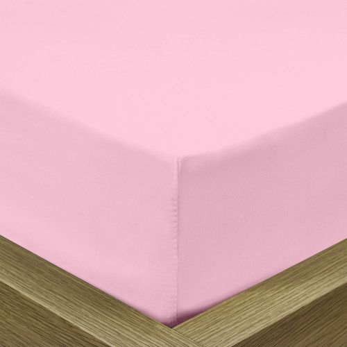 Cotton Home 3 Piece Fitted Sheet Set Super Soft Pink King Size 180X200+30cm with 2 Pillow case