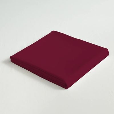 Cotton Home 3 Piece Flat Sheet Set Super Soft Burgundy Single Size160X220 cm with 2 Pillow case