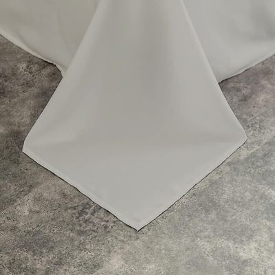 3 Piece Flat Sheet Set Super Soft Grey Single Size160X220 cm with 2 Pillow case