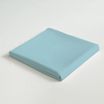 Cotton Home 3 Piece Flat Sheet Set Super Soft Sky Blue Single Size160X220 cm with 2 Pillow case