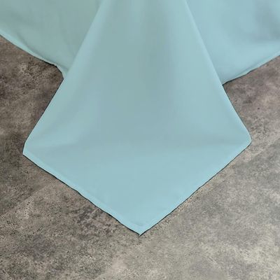 Cotton Home 3 Piece Flat Sheet Set Super Soft Sky Blue Single Size160X220 cm with 2 Pillow case