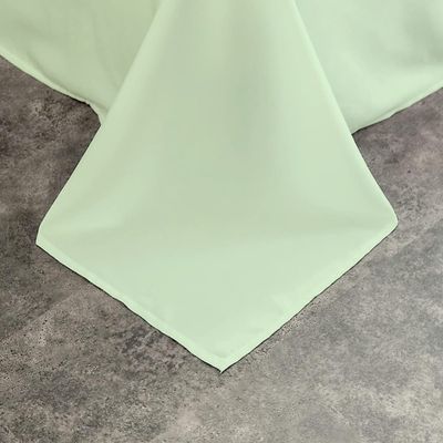 Cotton Home 3 Piece Flat Sheet Set Super Soft Mint Green Queen Size 200X220 cm with 2 Pillow case