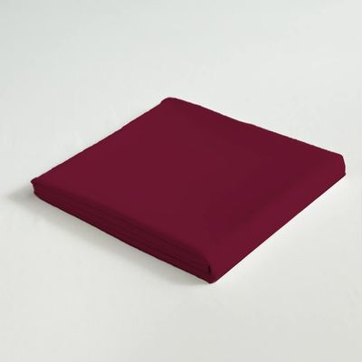 Cotton Home 3 Piece Flat Sheet Set Super Soft Burgundy King Size 220X240 cm with 2 Pillow case