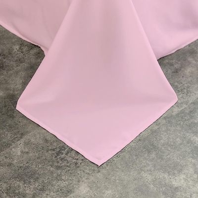 Cotton Home 3 Piece Flat Sheet Set Super Soft Pink King Size 220X240 cm with 2 Pillow case