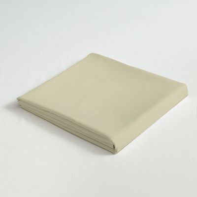 Cotton Home 3 Piece Flat Sheet Set Super Soft Beige Super King Size 240X260 cm with 2 Pillow case