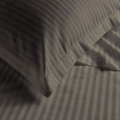 Grey Stripe Duvet Cover Queen -6pc Set
W-220 x L-240cm, Stripe F/B
1pc Fitted Sheet 180x200+30 cm Stripe F/B
2pc Pillowcover 50x75+15 Stripe F/B           
2pc Pillowcase 50x75+5 Stripe F/B