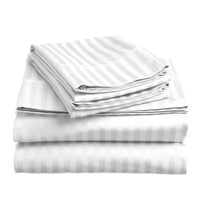 White Stripe Duvet Cover King-6pc Set
W-240 x L-260cm, Stripe F/B
1pc Fitted Sheet 200x200 cm Stripe F/B
2pc Pillowcover 50x75+15 Stripe F/B
2pc Pillowcase 50x75+5 Stripe F/B