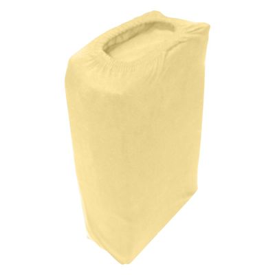  Jersey 1PC Fitted Sheet Yellow- 90x190+25,  Jersey 1PC Pillowcase 48x74+ 12cm