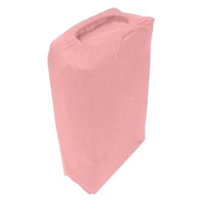  Jersey 1PC Fitted Sheet Pink- 90x190+25,  Jersey 1PC Pillowcase 48x74+ 12cm