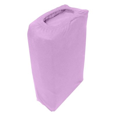  Jersey 1PC Fitted Sheet Purple- 120x200+30, 2pc Pillowcase 48x74+12cm