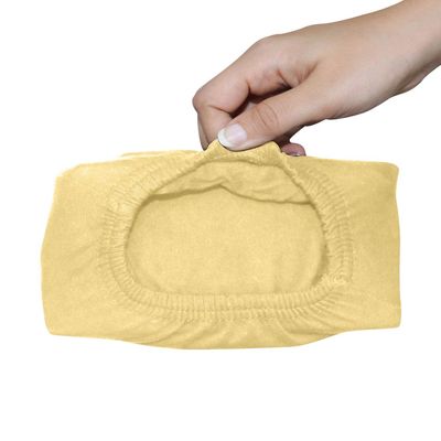 Cotton Home Jersey 1PC Duvet Cover Yellow-220x220, 2pc Pillowcase 48x74+12cm
