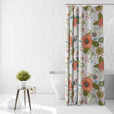 Cotton Home Microfiber Shower Curtain-DS06