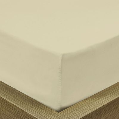 Cotton Home 1Pcs Fitted Sheet Super Soft 90X200+20cm Beige