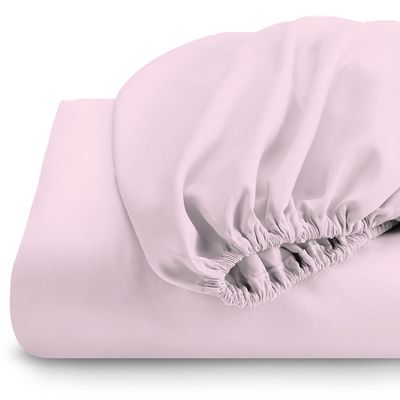 Cotton Home 1Pcs Fitted Sheet Super Soft 120X200+25cm Pink