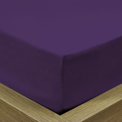 Cotton Home 1Pcs Fitted Sheet Super Soft 160X200+30cm Violet