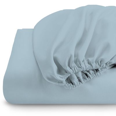 Cotton Home 1Pcs Fitted Sheet Super Soft 160X200+30cm Metallic Blue
