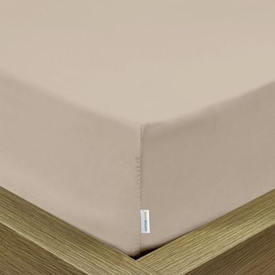 Cotton Home 1pcs fitted sheet Super Soft 180X200+30cm Beige dk