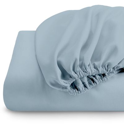 Cotton Home 1pcs fitted sheet Super Soft 180X200+30cm Metallic Blue