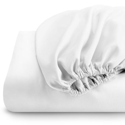 Cotton Home 1pcs fitted sheet Super Soft 200X200+30cm White