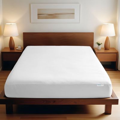 Cotton Home 1pcs fitted sheet Super Soft 200X200+30cm White
