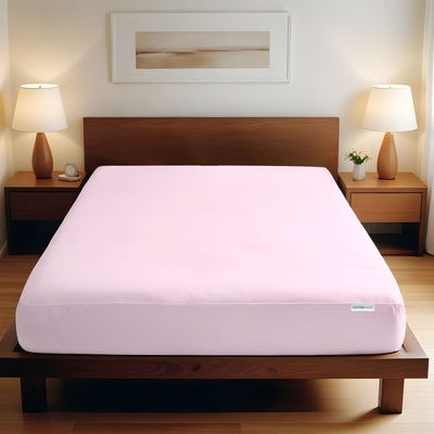 Cotton Home 1pcs fitted sheet Super Soft 200X200+30cm Pink