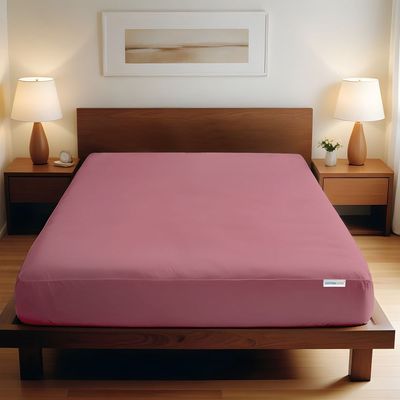 Cotton Home 1pcs fitted sheet Super Soft 200X200+30cm Muave
