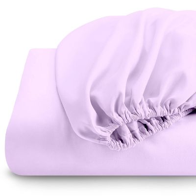 Cotton Home 1pcs fitted sheet Super Soft 200X200+30cm Light Purple