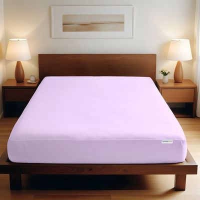 Cotton Home 1pcs fitted sheet Super Soft 200X200+30cm Light Purple