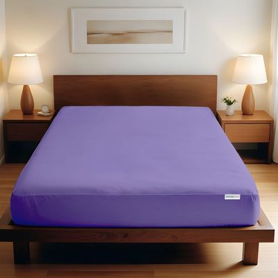 Cotton Home 1pcs fitted sheet Super Soft 200X200+30cm Purple