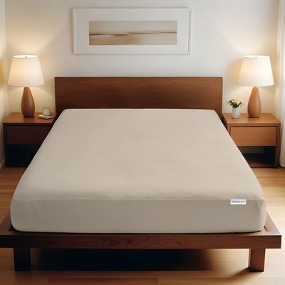 Cotton Home 1pcs fitted sheet Super Soft 200X200+30cm Beige dk