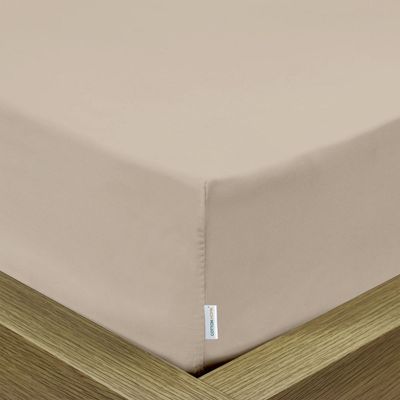 Cotton Home 1pcs fitted sheet Super Soft 200X200+30cm Beige dk