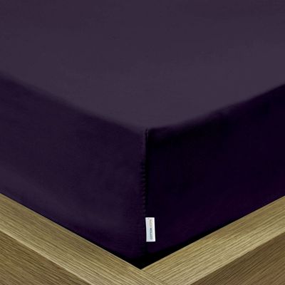 Cotton Home 1pcs fitted sheet Super Soft 200X200+30cm Dark Purple
